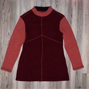 Prana Josette Wool Blend Long Sweater Redberry M